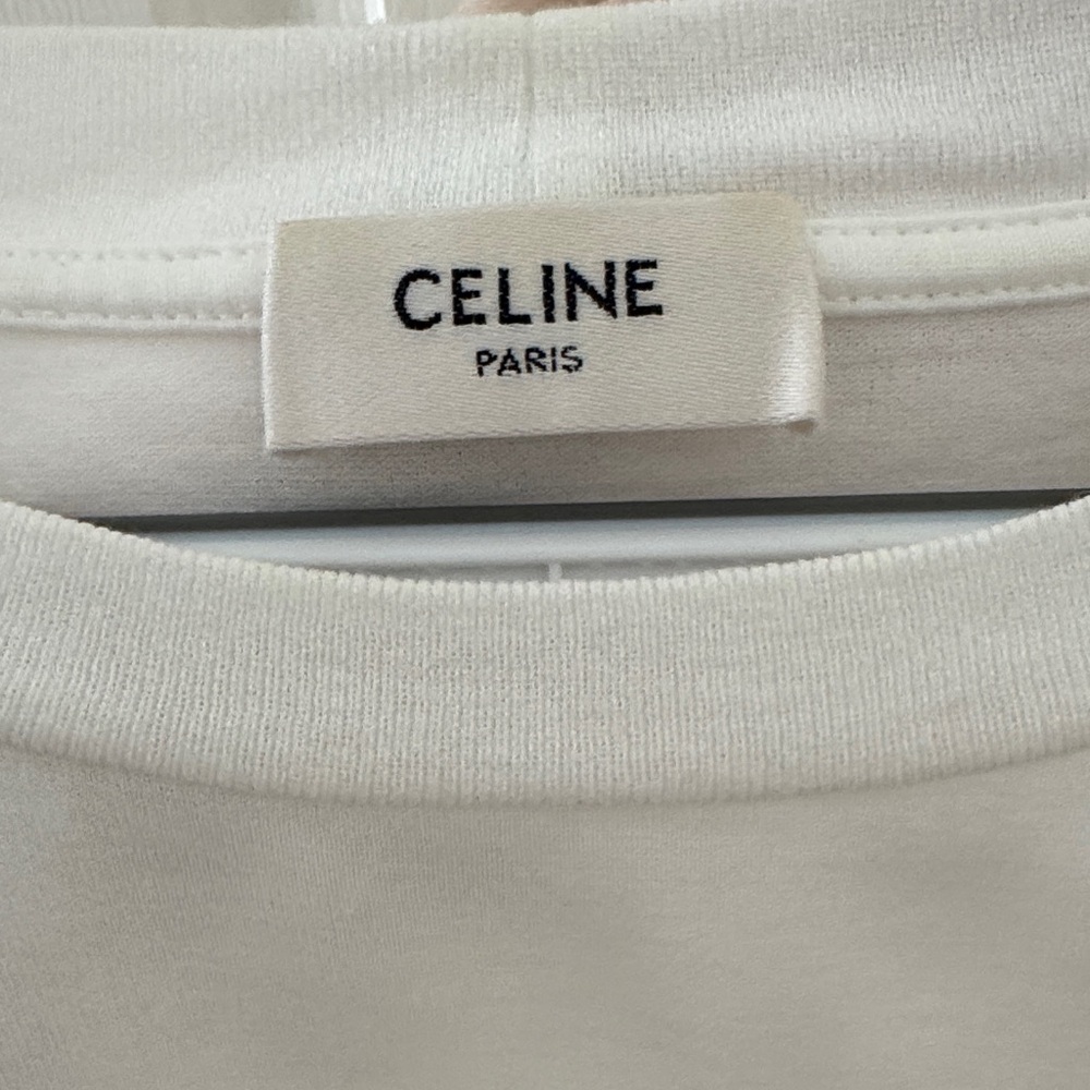 Celine Black Logo White Tee - Picture 2 of 4